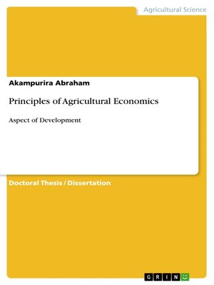 cover image of Principles of Agricultural Economics